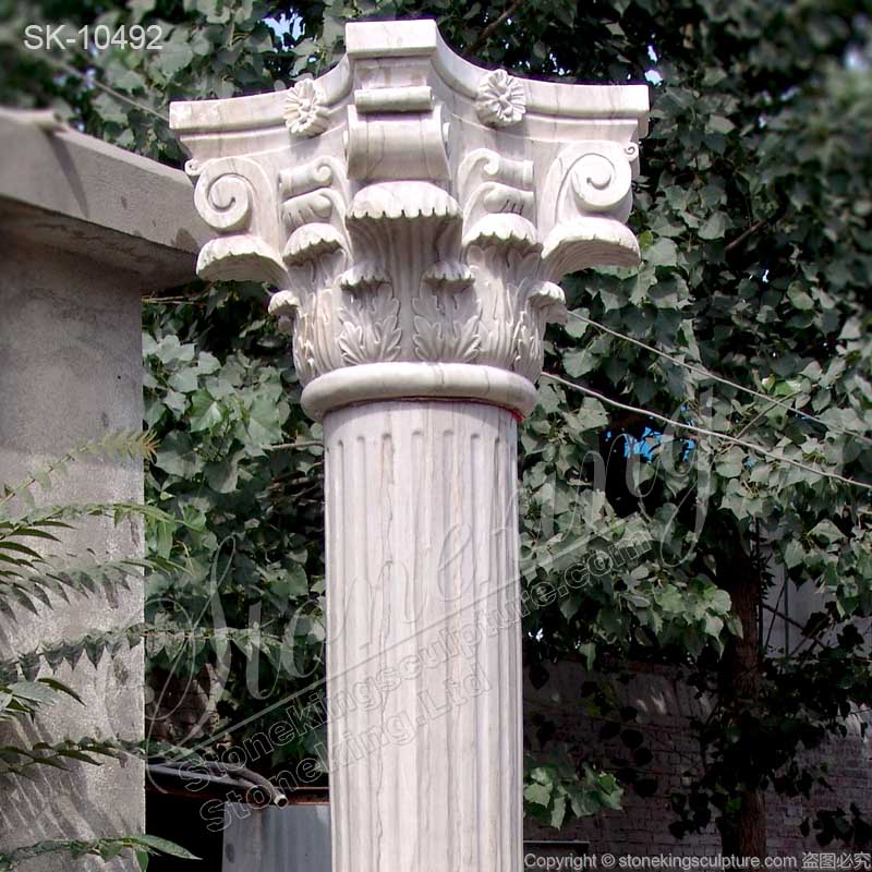 Classic Natural Marble Ancient Greek Corinthian Column for outdoor indoor architecture for sale 