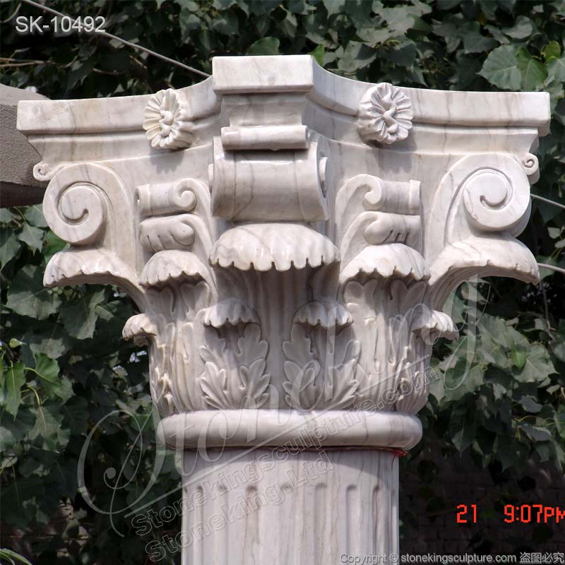 Classic Natural Marble Ancient Greek Corinthian Column for outdoor indoor architecture for sale 