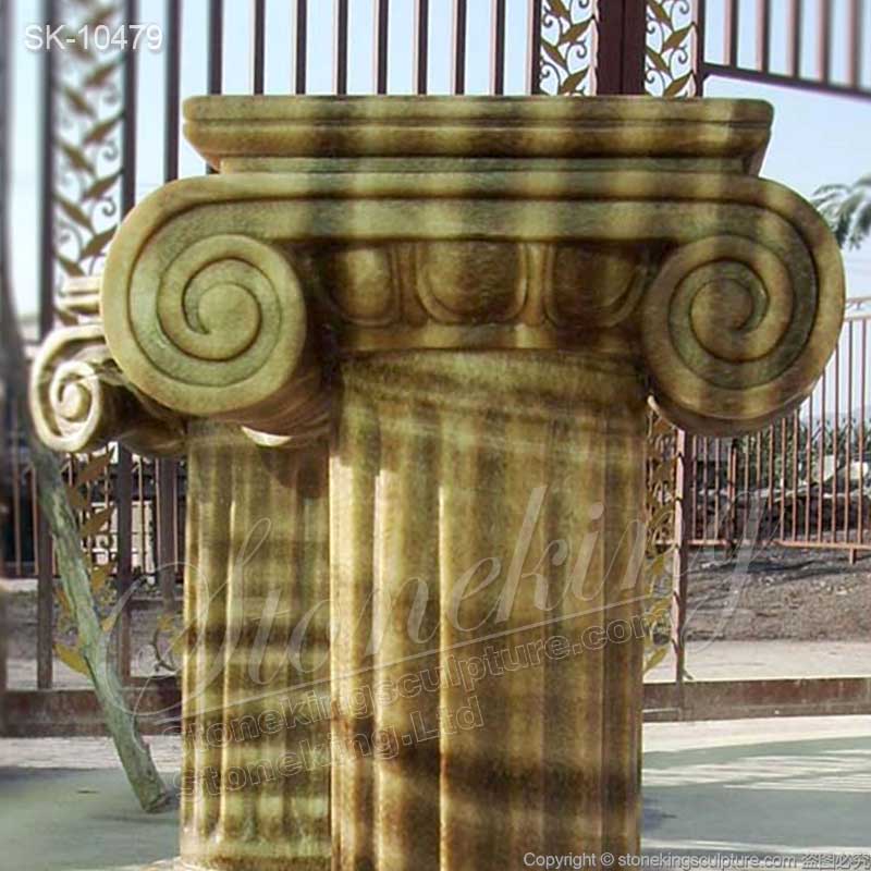 Decorative Hand Carved Solid Marble Ancient Roman Ionic Pillar for interior building ornmament for sale