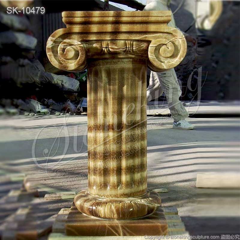 Decorative Hand Carved Solid Marble Ancient Roman Ionic Pillar for interior building ornmament for sale