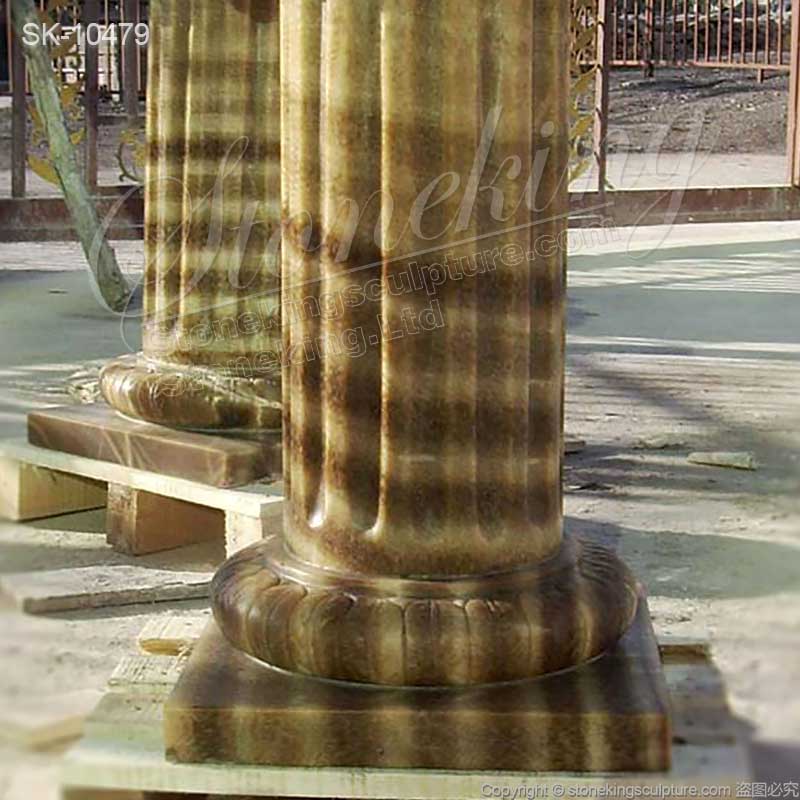 Decorative Hand Carved Solid Marble Ancient Roman Ionic Pillar for interior building ornmament for sale