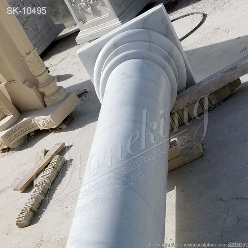 Manufacturer White Marble Exterior Roman Tuscan Architectural Column and Pillars for sale 