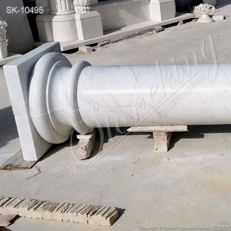 Manufacturer White Marble Exterior Roman Tuscan Architectural Column and Pillars for sale 