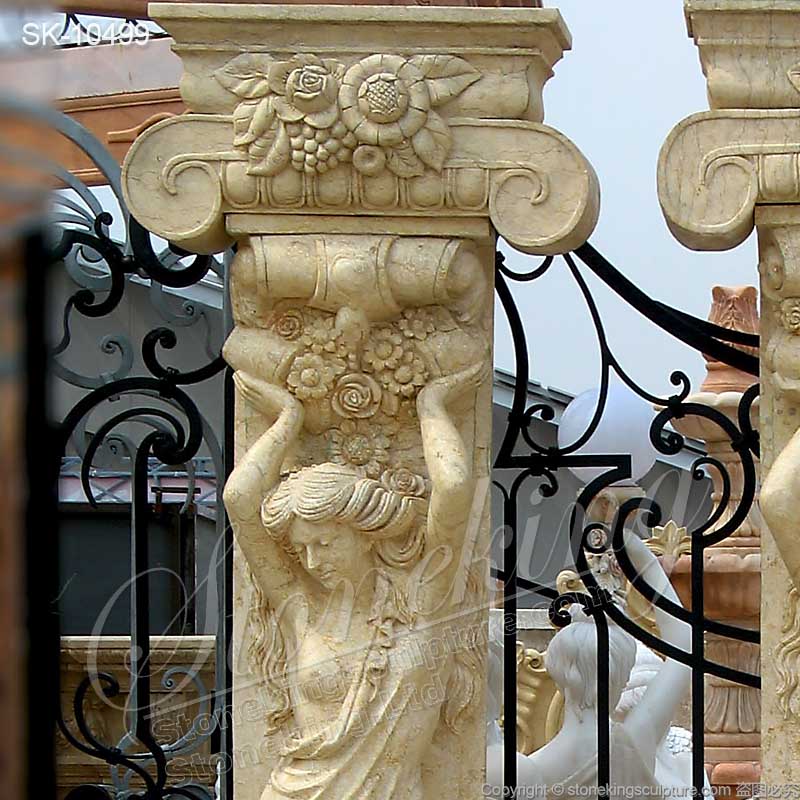 Large Decorative Building Design Caryatid Marble Roman Woman Statue Column Pillars for sale 