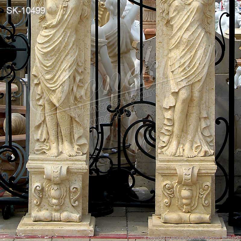 Large Decorative Building Design Caryatid Marble Roman Woman Statue Column Pillars for sale 