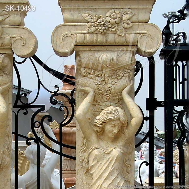 Large Decorative Building Design Caryatid Marble Roman Woman Statue Column Pillars for sale 