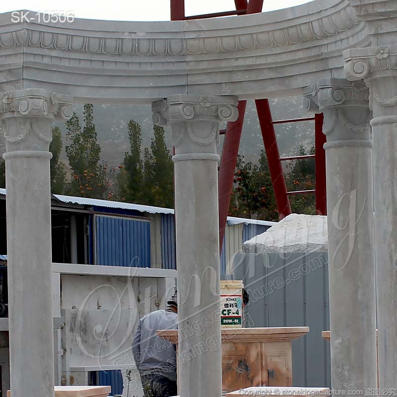 Manufacturer Large Marble Outdoor Pavilion for garden or backyard decoration for sale 