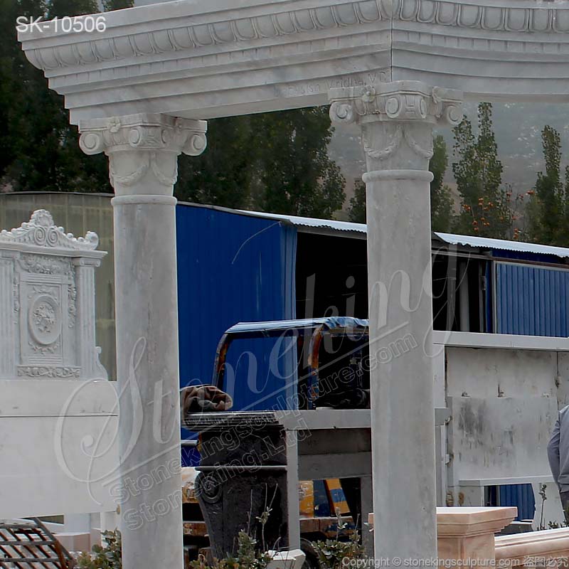 Manufacturer Large Marble Outdoor Pavilion for garden or backyard decoration for sale 