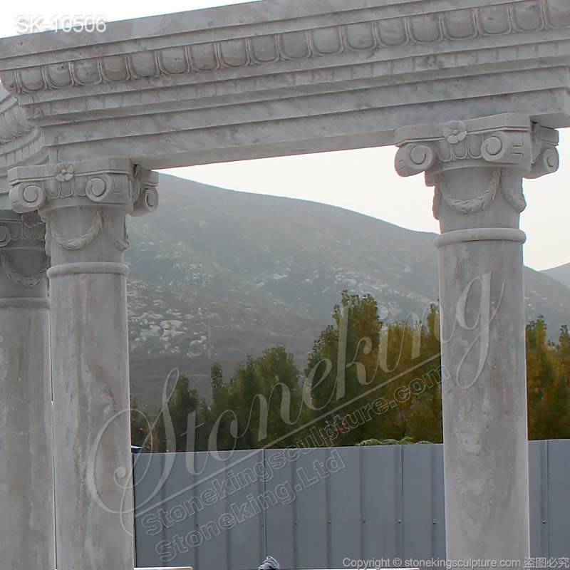 Manufacturer Large Marble Outdoor Pavilion for garden or backyard decoration for sale 