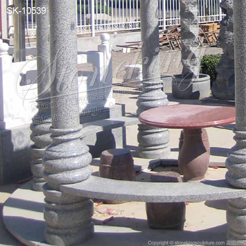 Modern Circular Outdoor Stone Granite Small Gazebo for Patio or garden decoration for sale