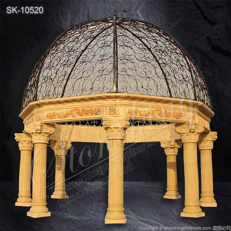 Best Outdoor Octangle Shape Extra Large Marble Wedding Gazebo with columns for sale 