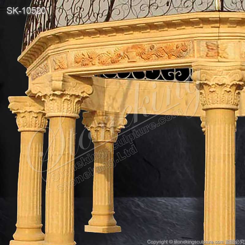 Best Outdoor Octangle Shape Extra Large Marble Wedding Gazebo with columns for sale 