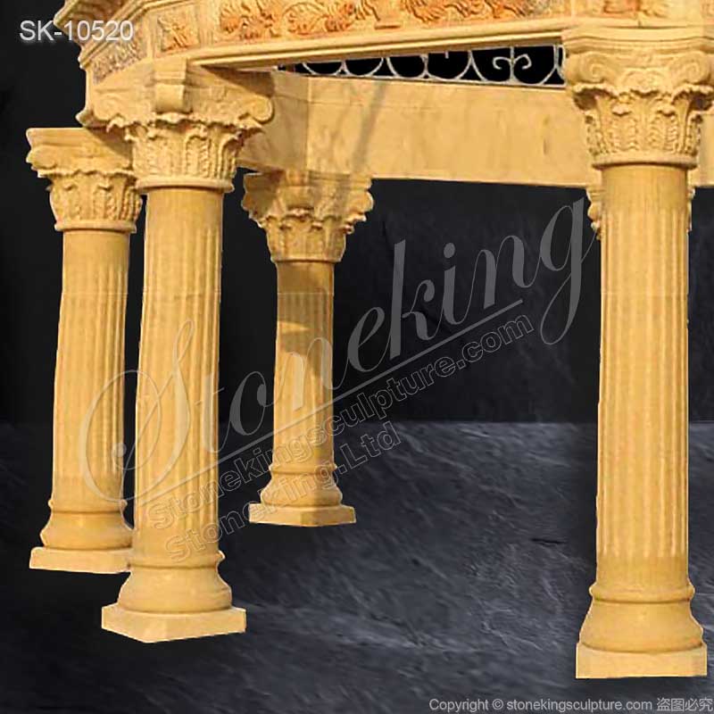 Best Outdoor Octangle Shape Extra Large Marble Wedding Gazebo with columns for sale 