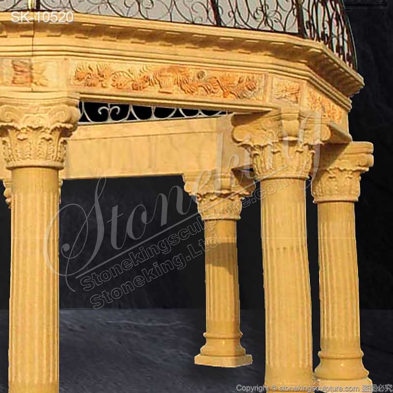 Best Outdoor Octangle Shape Extra Large Marble Wedding Gazebo with columns for sale 