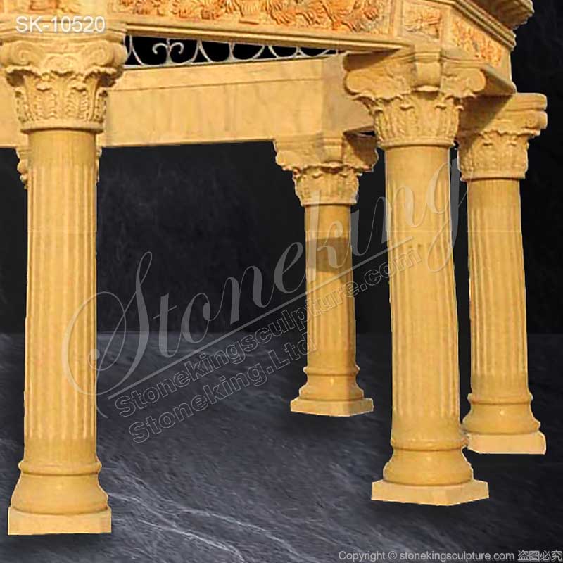 Best Outdoor Octangle Shape Extra Large Marble Wedding Gazebo with columns for sale 