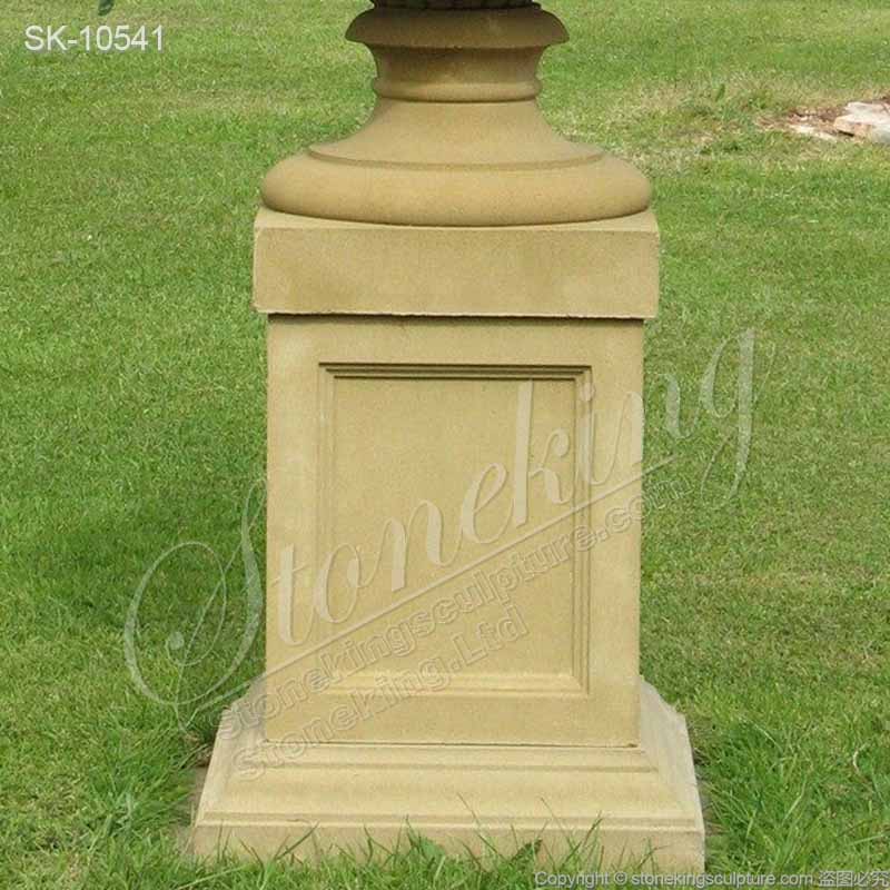 Factory Supply Outdoor Natural Stone Planter Pot with pedestal for garden decoration for sale 