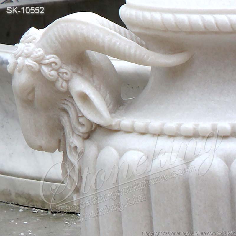 Classical Decorative White Marble Outdoor Urn Planters for garden and home decor for sale