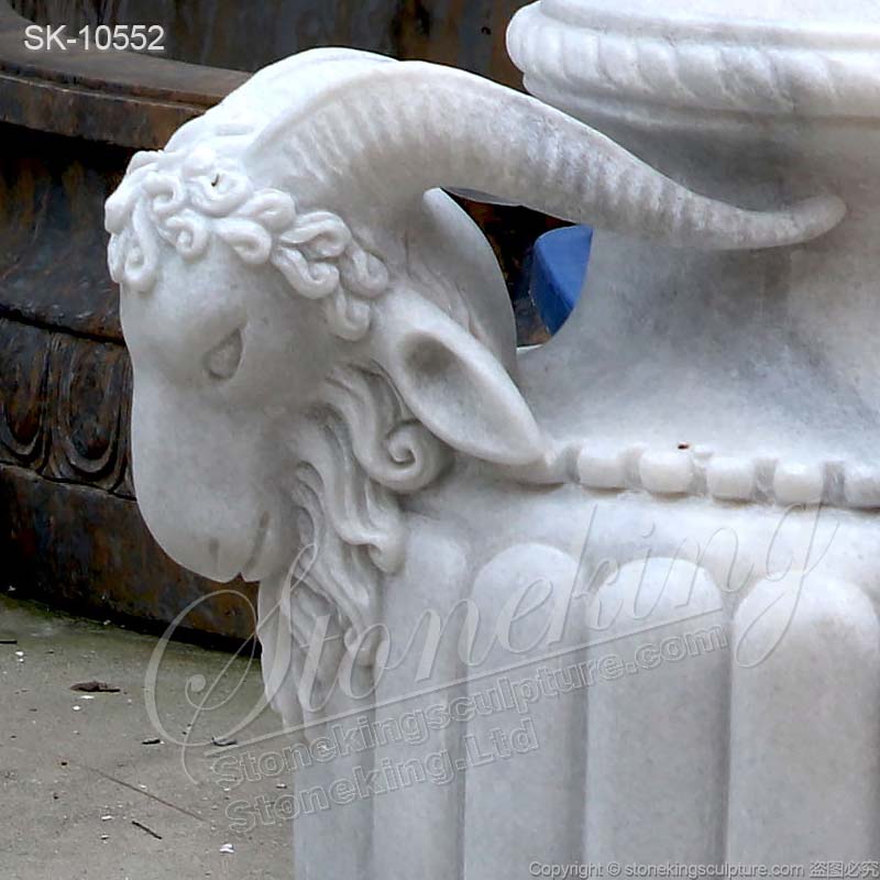 Classical Decorative White Marble Outdoor Urn Planters for garden and home decor for sale