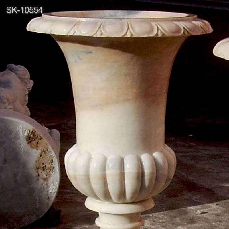 Classic Natural Marble Outdoor Garden Planter Flower Pots for home decor for sale 