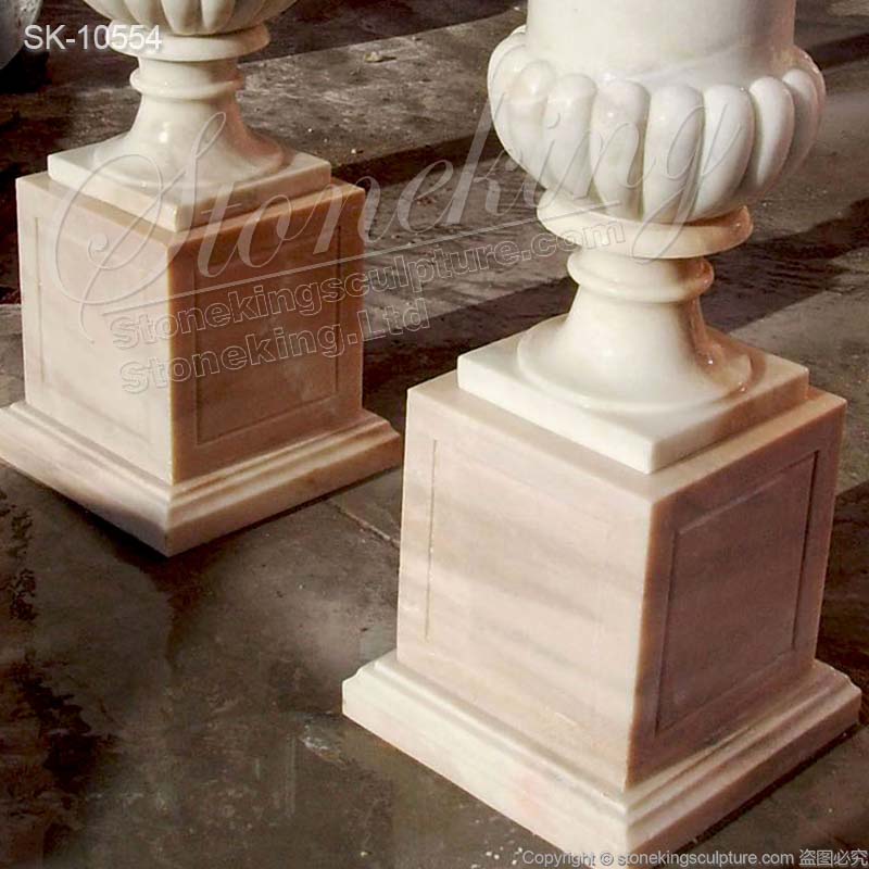 Classic Natural Marble Outdoor Garden Planter Flower Pots for home decor for sale 