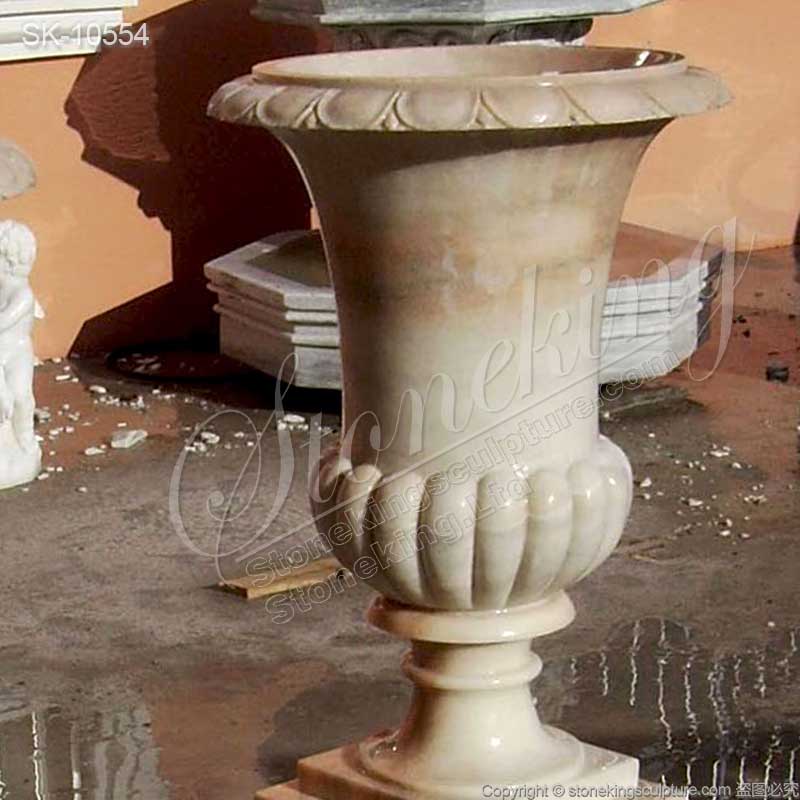 Classic Natural Marble Outdoor Garden Planter Flower Pots for home decor for sale 