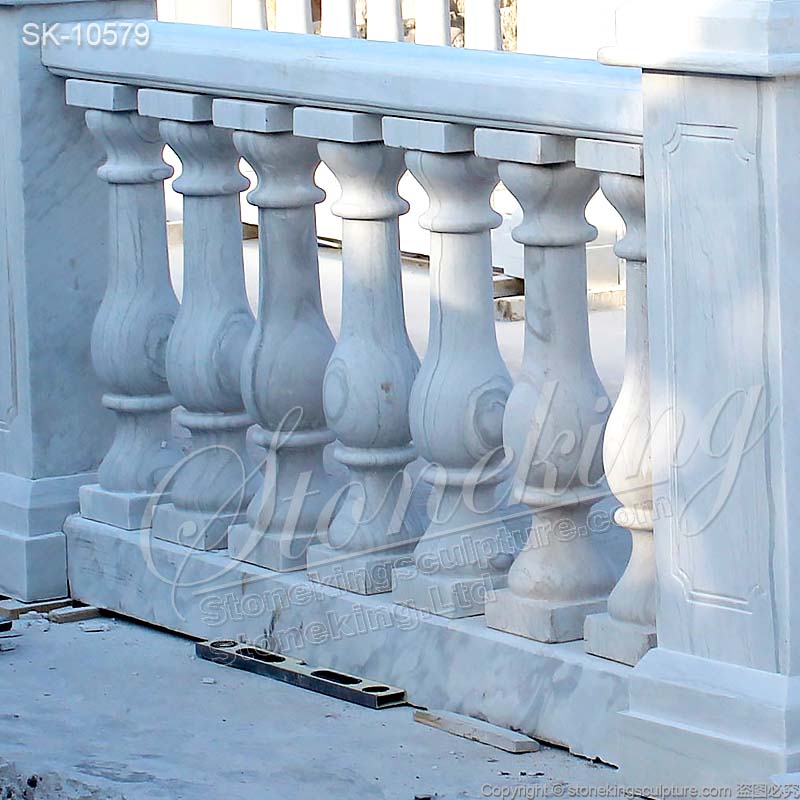 Factory Supplier Outdoor Natural White Marble Balustrade Railing for sale 