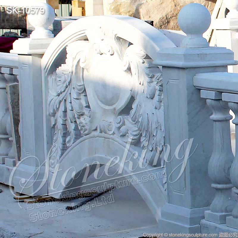 Factory Supplier Outdoor Natural White Marble Balustrade Railing for sale 