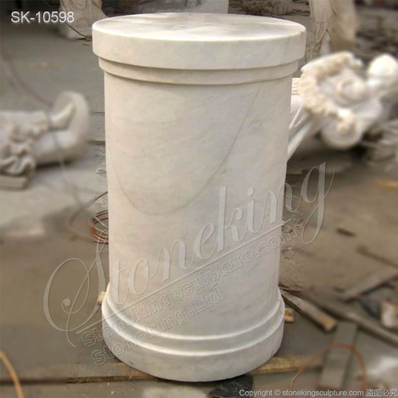 Simple Design Natural White Marble Pedestal Column for Outdoor or Home Decoration for sale 