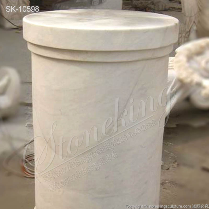 Simple Design Natural White Marble Pedestal Column for Outdoor or Home Decoration for sale 