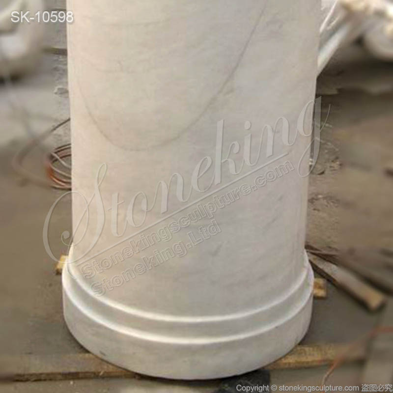 Simple Design Natural White Marble Pedestal Column for Outdoor or Home Decoration for sale 