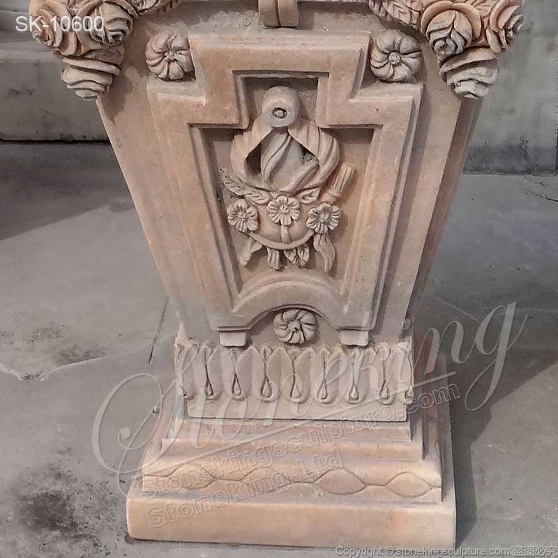 Hand Carved Solid Marble Outdoor Garden Pedestal Base for Statue or Planter for sale