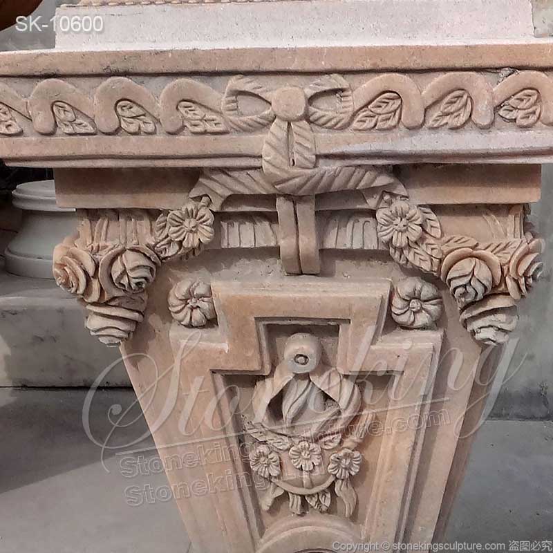 Hand Carved Solid Marble Outdoor Garden Pedestal Base for Statue or Planter for sale