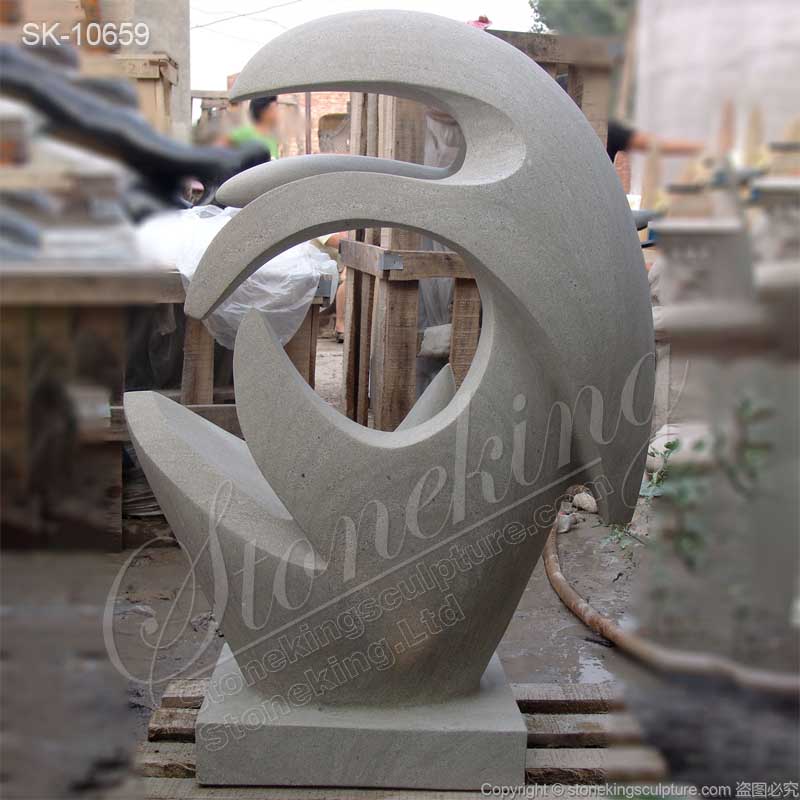 Modern Natural White Marble Abstract Sculpture Art for Garden Ornaments for sale 