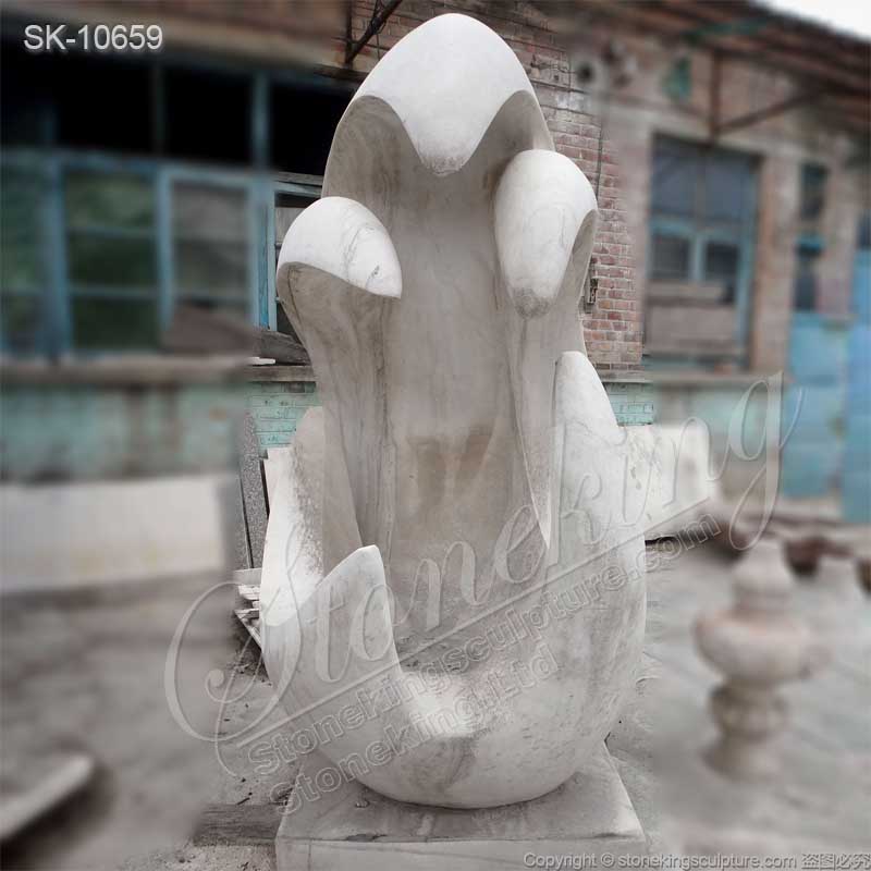 Modern Natural White Marble Abstract Sculpture Art for Garden Ornaments for sale 