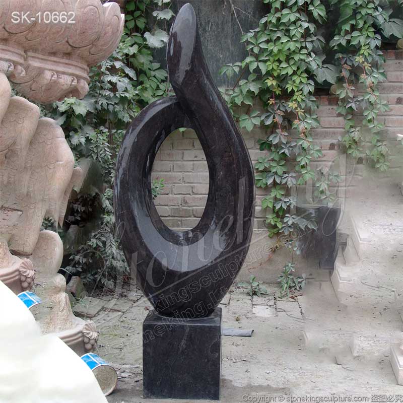 Outdoor Black Marble Modern Abstract Sculpture Art for Garden and Home decor for sale