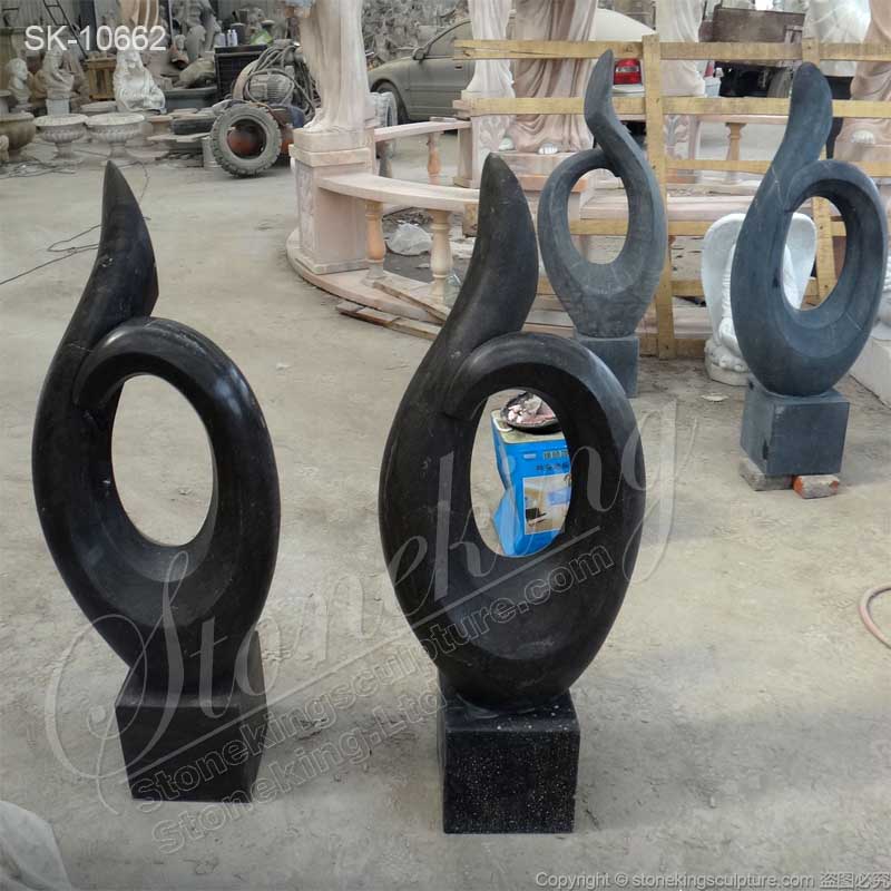 Outdoor Black Marble Modern Abstract Sculpture Art for Garden and Home decor for sale