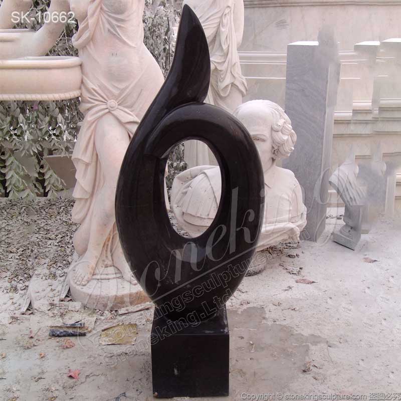 Outdoor Black Marble Modern Abstract Sculpture Art for Garden and Home decor for sale