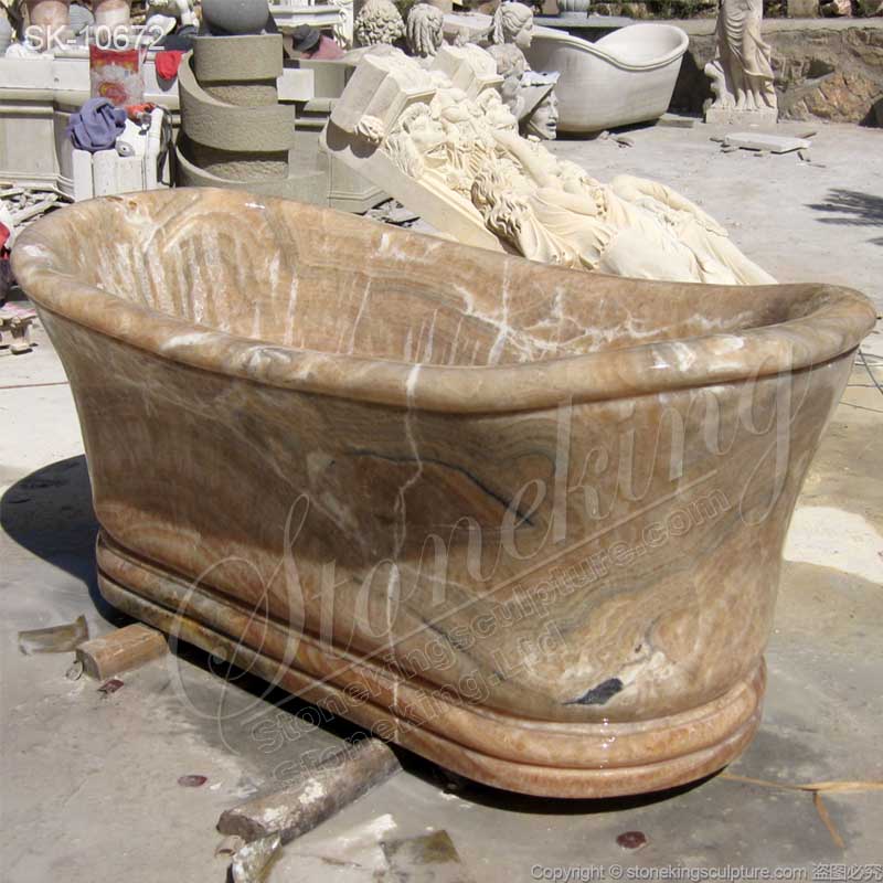 Large Contemporary Freestanding Solid Marble Soaking Tub for Bathroom for sale