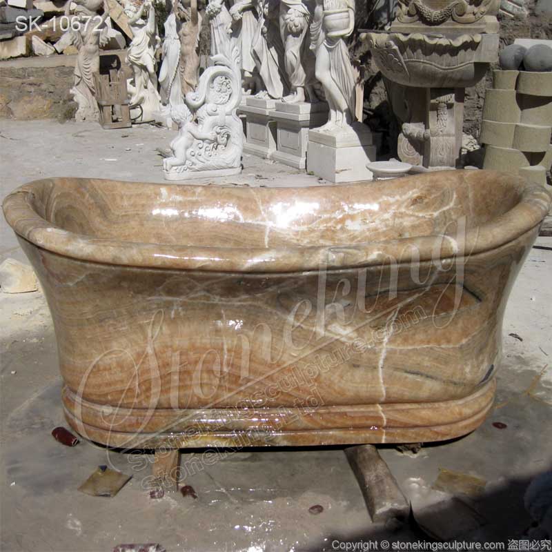 Large Contemporary Freestanding Solid Marble Soaking Tub for Bathroom for sale