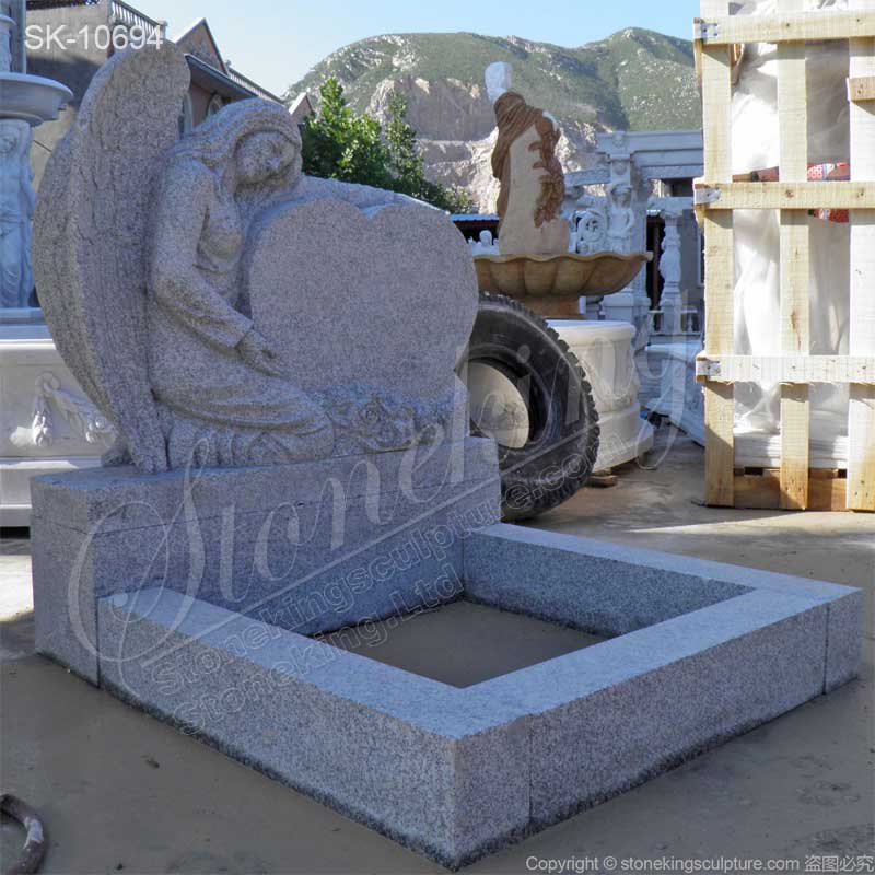 Factory Direct Supply Kerb Memorial of Granite Tombstone with Angel Statue for sale