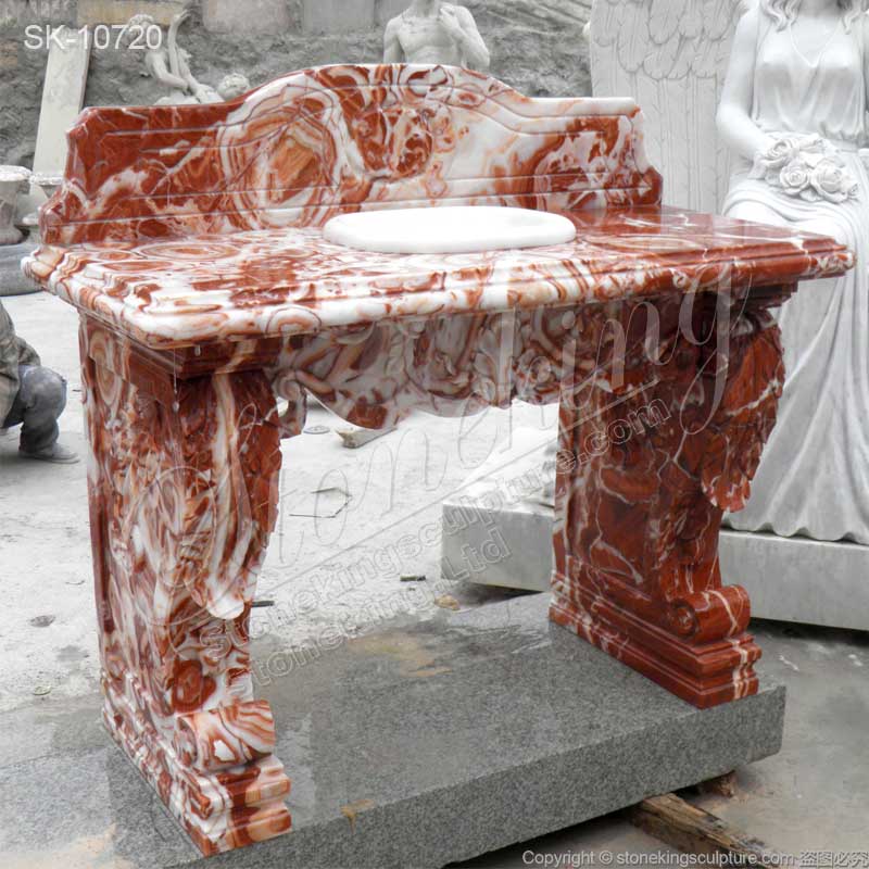 Factory Price Solid Marble Basin Sink with Pedestals for Bathroom for sale 