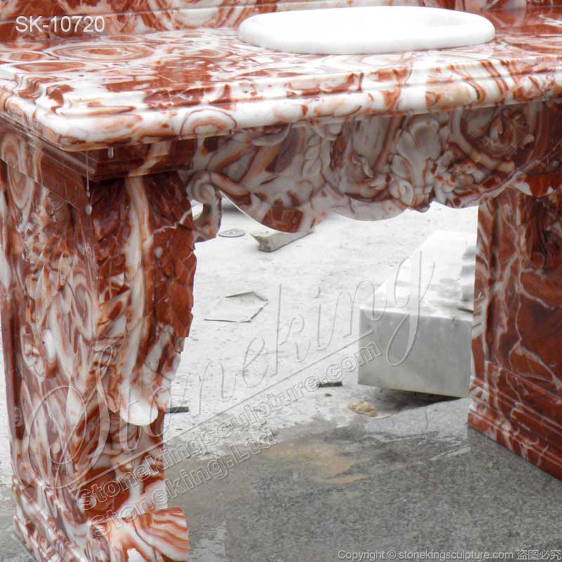 Factory Price Solid Marble Basin Sink with Pedestals for Bathroom for sale 