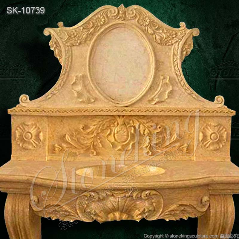 Factory Price High Quality Solid Marble Pedestal Sink Basin with Backsplash for sale