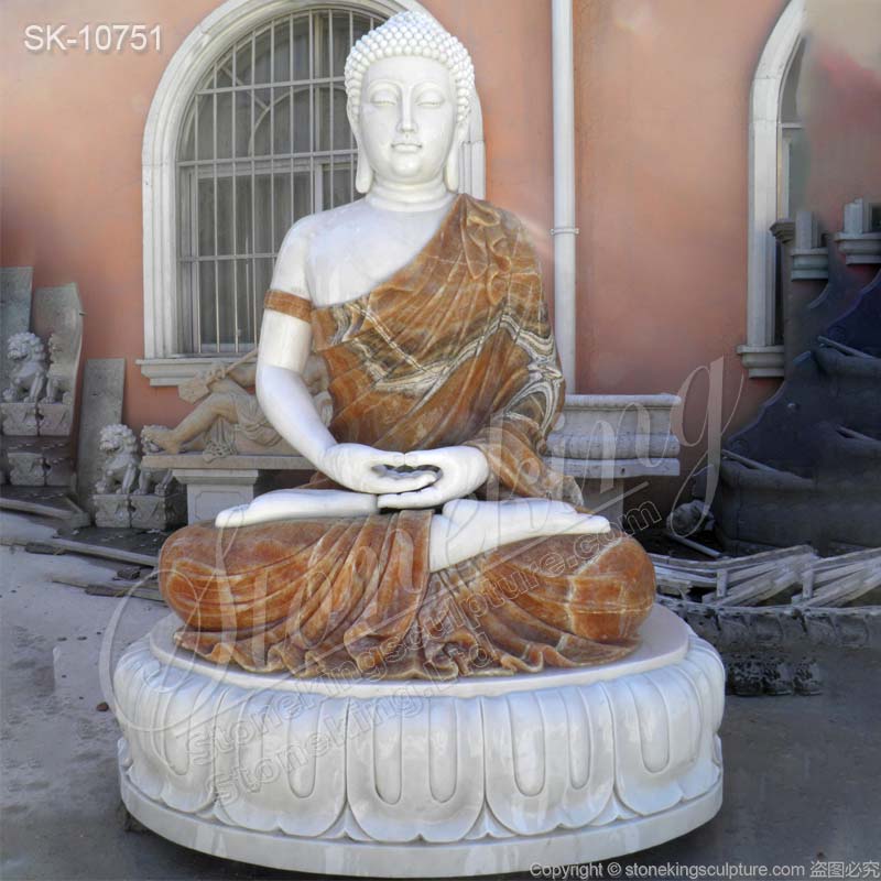 High Quality Outdoor Solid Marble Meditation Sitting Buddha Statue for Garden and Home Decor for sale 