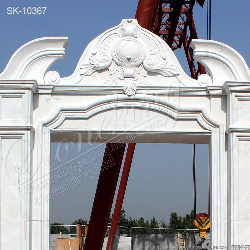 Manufacturer Large Solid White Marble Doorway for Outdoor Entrance Decoration for sale 