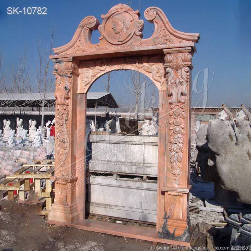 Wholesale Hand Carved Solid Marble Exterior Door Surround for Villa or House Decoration for sale 