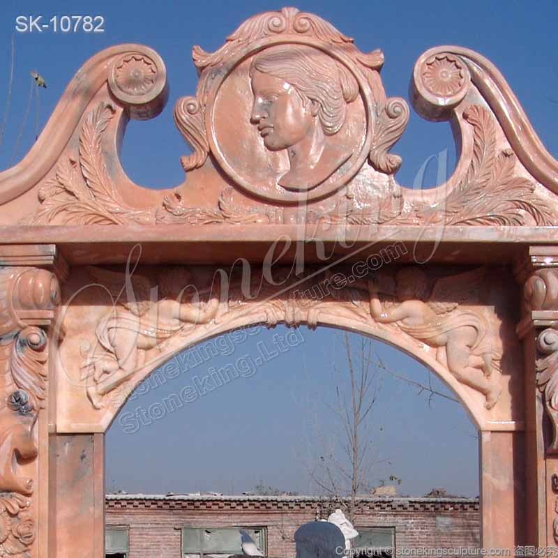 Wholesale Hand Carved Solid Marble Exterior Door Surround for Villa or House Decoration for sale 