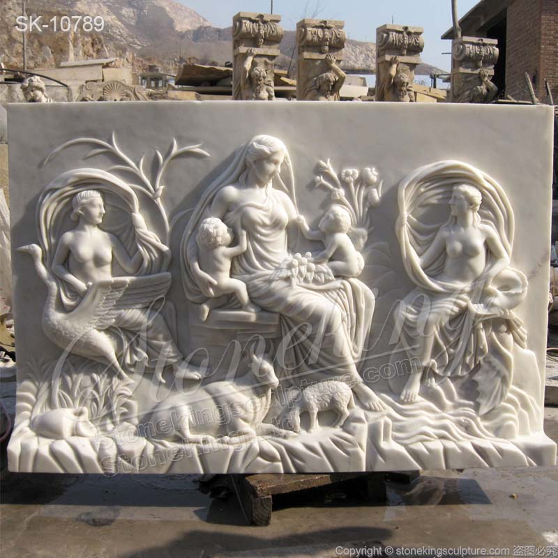 Manufacturer Hand Carved Marble High Relief Sculpture of Tellus and Goddess Carvings for sale 