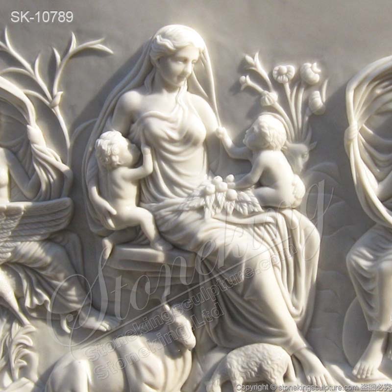 Manufacturer Hand Carved Marble High Relief Sculpture of Tellus and Goddess Carvings for sale 