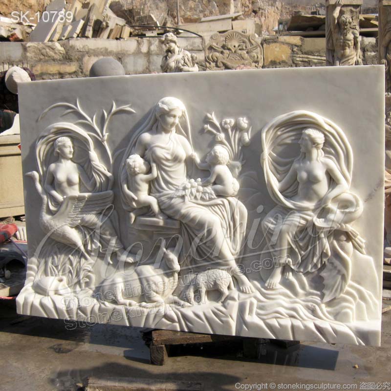 Manufacturer Hand Carved Marble High Relief Sculpture of Tellus and Goddess Carvings for sale 